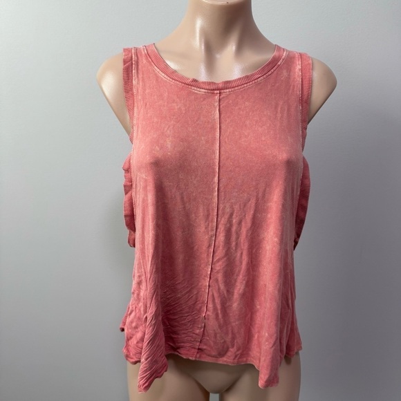 Intimately Free People Washed Tank Top Muscle Orange Pink XS Summer - Picture 2 of 8